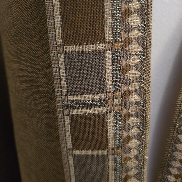 Accessory Street Gold Metallic/Brown Elegant Floral Check Long Scarf - Picture 5 of 12